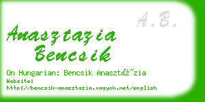 anasztazia bencsik business card